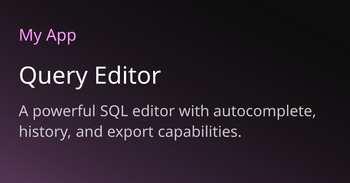 Query Editor